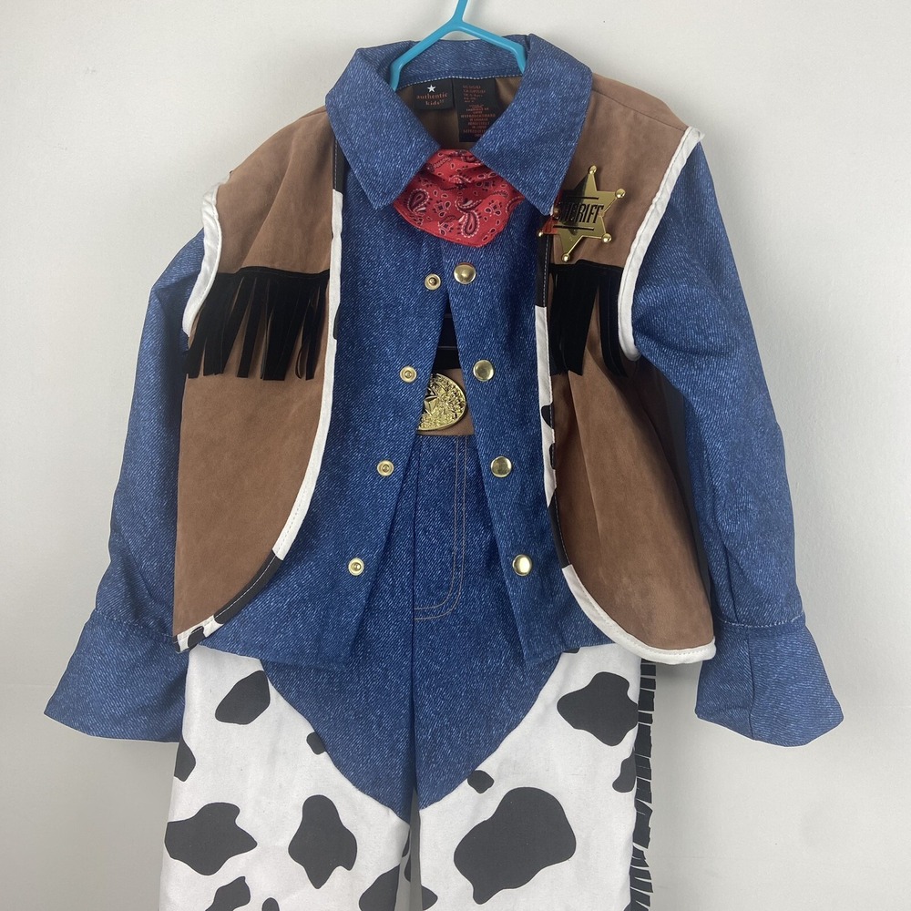 Authentic Kids Texan Rodeo Cowboy Wild Western Sheriff  Child Costume Size 5/6